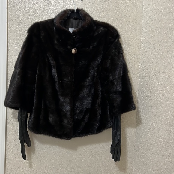 Genuine mink cropped jacket - Picture 10 of 14
